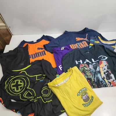 Boys 6 Short Sleeve & 3 Long Sleeve Huge Shirt Bundle Lot of 9 Total Size 14-16 - Image 1 of 4