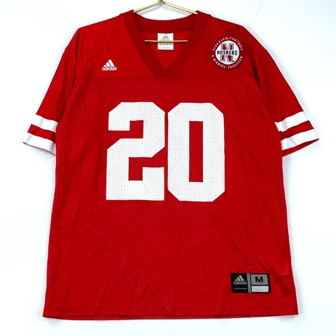 Nebraska Cornhuskers #20 Adidas Football Jersey Size Medium Red Ncaa Cover