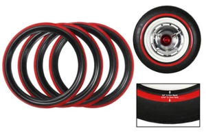 # 15" Add-On Black Red Wall Port-a-wall Tyre Insert Trim SET OF 4 VW BUG Beetle - Picture 1 of 5