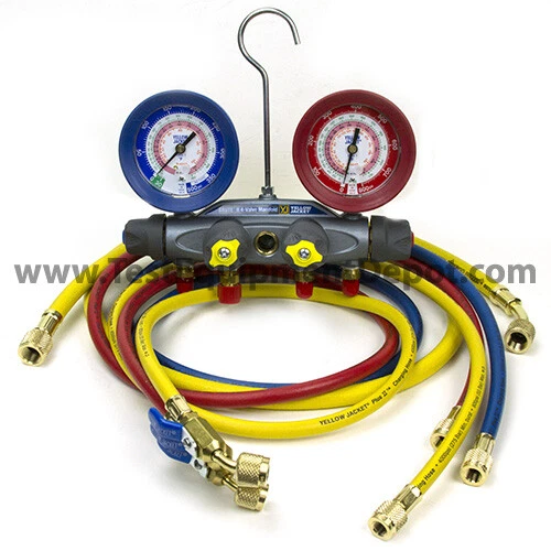 Colector de prueba/carga BRUTE II de 4 válvulas Yellow Jacket 46013, medidores Foto 1 de 1