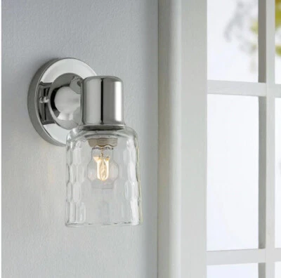 1 One Light Small Wall Sconce Fitter Lighting Fixture Polished Chrome Finish - Image 1 of 4