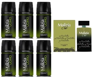 Malizia Uomo Vetyver Deo 6x 150ml + My First Billion Eau de Toilette 100ml - Bild 1 von 6