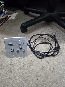 C2G Pass Through Double Gang Wall Plate - HDMI VGA RCA and Audio Hookups - Picture 1 of 6