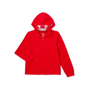 Wonder Nation Girls Hoodie with Masks, Size, Brilliant Red, Large 10-12 - Picture 1 of 4