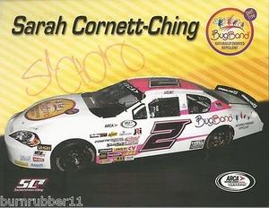 SIGNED 2016 SARAH CORNETT-CHING "BUG BAND" #2 NON NASCAR ARCA POSTCARD - Picture 1 of 1