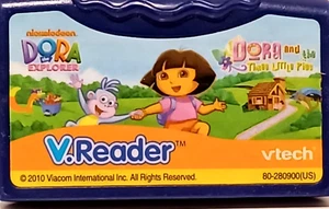 Cartucho de juego lector V Reader Dora la Exploradora Los 3 cerditos 2010 Viacom - Imagen 1 de 2