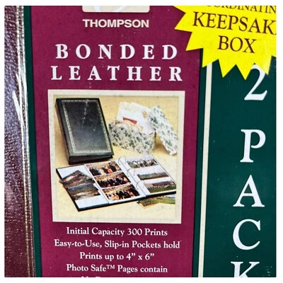 Álbum de fotos de recetas de cuero Thompson Bonded NUEVO paquete de 2 600 fotos caja de recuerdo Foto 1 de 4