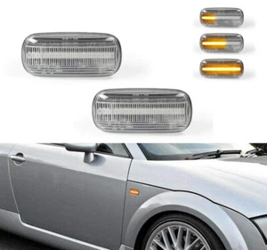 For Audi A3 S3 8P A4 S4 RS4 B6 B7 B8 A6 S6 Clear Dynamic LED Side Marker Light - Picture 1 of 8