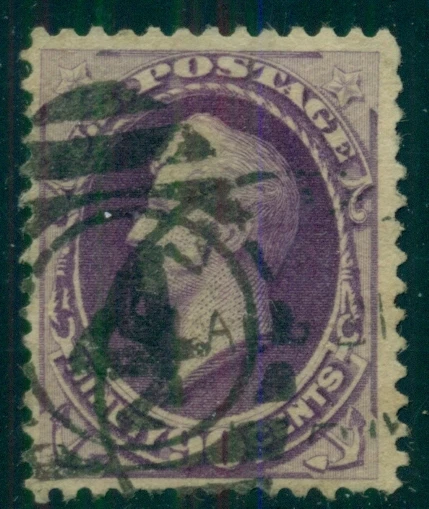 US #218 90¢ purple, used w/duplex cancel, F/VF, Scott $225.00 - Image 1 of 1