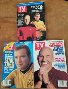 Star Trek Kirk vs. Picard Patrick Stewart William Shatner Lot of 3 TV Guides  - Picture 1 of 6
