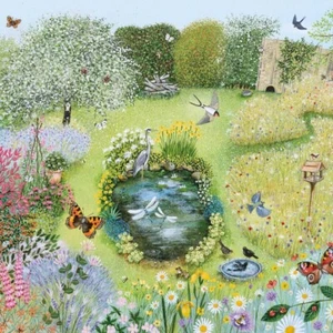 Beautiful Wildlife Garden Greeting Card - Lucy Grossmith Artwork Any Occasion - Picture 1 of 1