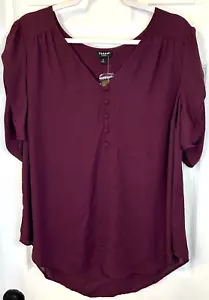 Torrid Harper Georgette Pullover Ruch Sleeve Blouse Sz 2X Winter Bloom NWT - Picture 1 of 8