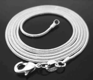 1mm SOLID STERLING SILVER 925 ITALIAN SNAKE LINK STYLE CHAIN NECKLACE JEWELLERY - Picture 1 of 1