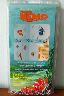 ENCONTRAR NEMO Disney pegatinas de pared autoadhesivas 26 calcomanías Fish Dory nuevas en paquete Foto 1 de 4