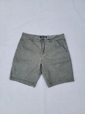 Pantalón Corto Calvin Klein Talla 34 Verde Lavado Color Sarga Algodón Frente Plano Foto 1 de 4