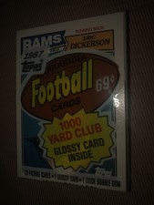 1987 Topps 28 Card Cello Pack Eric Dickerson Front Showing Back Unknown
