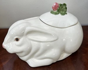 VTG METLOX Ceramic Easter Bunny Rabbit Lidded Cookie Jar USA - Bild 1 von 14