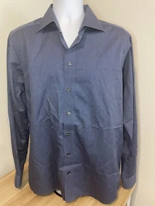 ETON Contemporary 42 16.5 Blue Button Down Long Sleeve Dress Shirt - Picture 1 of 8