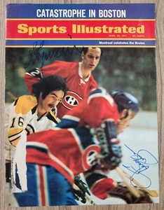 Derek Sanderson & Jacques Laperriere Signed Sports Illustrated Cover Mag RAD - Picture 1 of 1