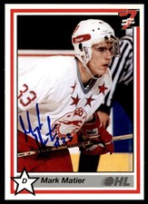 1990-91 7th Inning Sketch OHL Mark Matier Auto Sault Ste. Marie Greyhounds #167