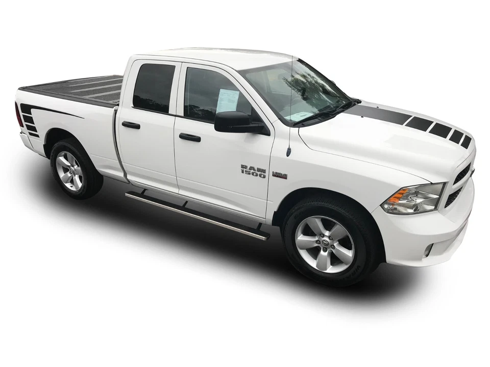 2009-2018 For Dodge Ram 1500 Decals Raceway Side And Hood Stripes Vinyl Graphics - Изображение 1 из 4