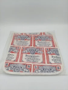 Vintage 1970s Classic Budweiser Logo Pot Holder, Large 10" x 10" NOS, NEW SEALED - Foto 1 di 6