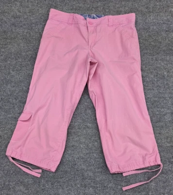 Op Ocean Pacific Juniors/Womans Size 9 Drawstring Capri Cargo Pink Pants - Image 1 of 4