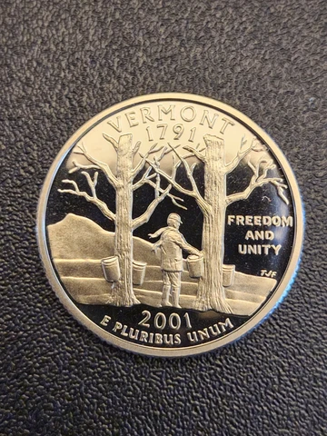 2001 S Silver PROOF VERMONT STATE QUARTER - From Proof set - FREE SHIPPING Cover