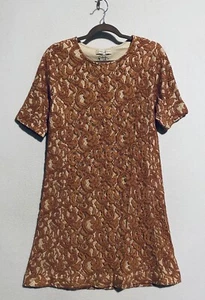 Paul and Joe Sister Anthropologie Womens Medium Apricot Orange Lace Shift Sixte - Picture 1 of 7