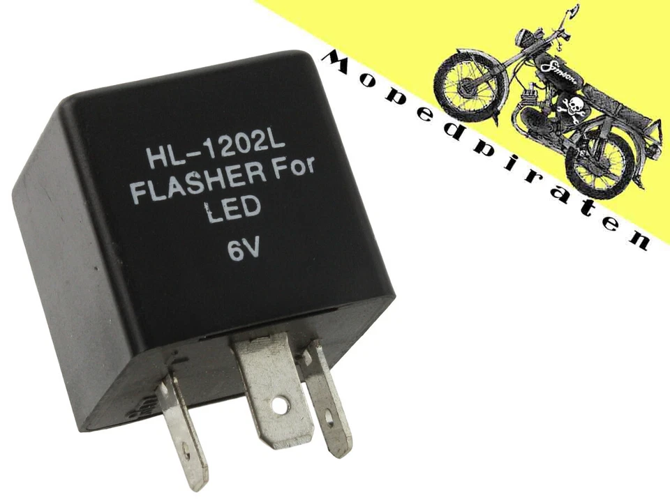 Lastenunabhängiges Blinkerrelais Blinkgeber 6V LED für Simson MZ S50, S51, KR51 - Bild 1 von 1