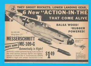 1964 German Messerschmitt model airplane print ad fighter bomber rubber powered - Picture 1 of 3
