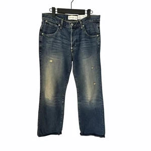 Pantalones de mezclilla de papel y tela 100 % algodón desgastados Bootcut azul talla 29 informales Y2K - Imagen 1 de 8