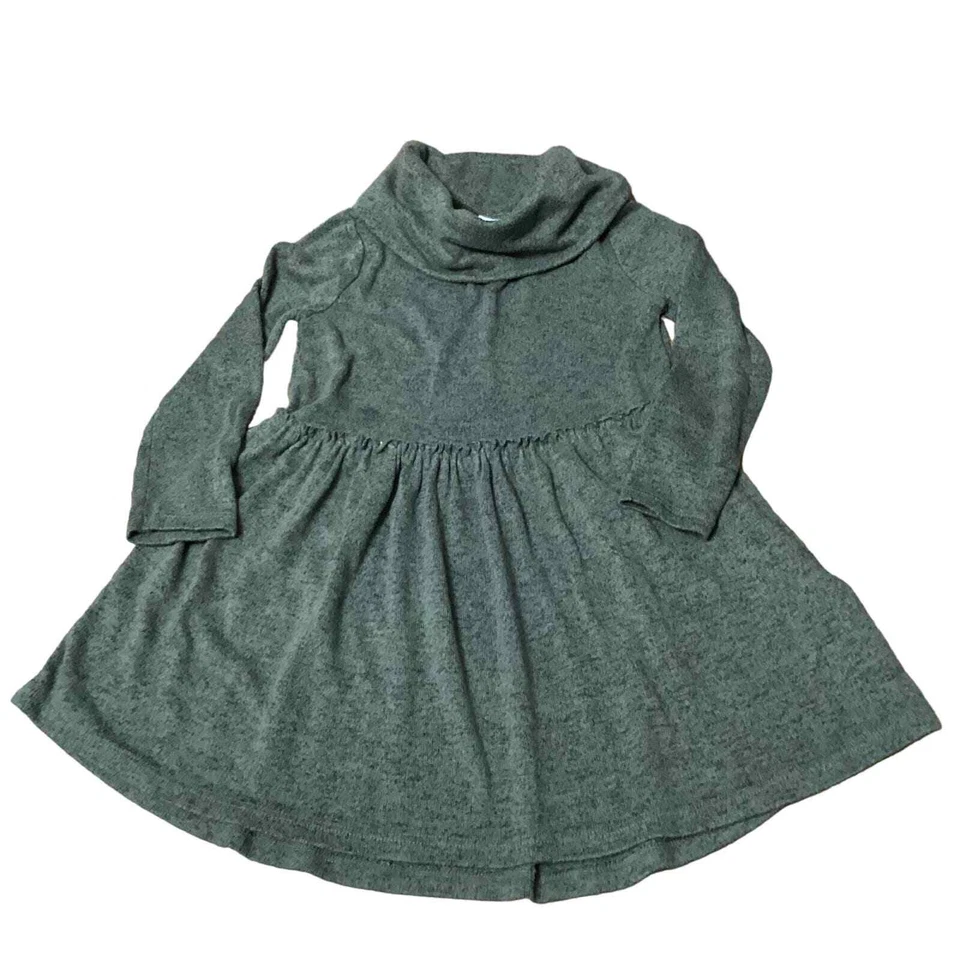 Vestido Old Navy Oliva Manga Larga Cuello Alto Niño Pequeño Talla 2T DEFECTUOSO Foto 1 de 4