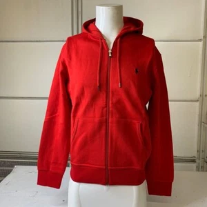 RALPH LAUREN Double Knit Full-Zip Hoodie Sweatshirt Men's Size L Red - Picture 1 of 6
