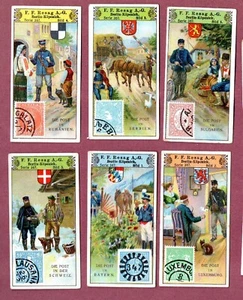 Cigarette trade cards Post Stamps of the World Set of 6 RARE #255 - Picture 1 of 2