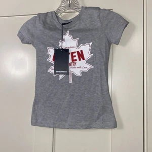 DSquared2 Maple Leaf Tee Youth Size 8Y Basic White Graphic T Shirt new - Picture 1 of 9