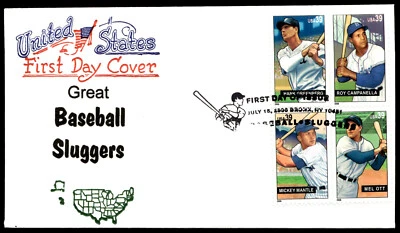 2006 Baseball Sluggers Stamp Block FDC United States ArtoPage Cachet - Image 1 of 2