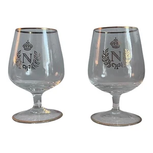 2 LR Slowakische Napoleon Krone Gold Vergoldet Brandy Sniffer 3/4" Gläser Czech Vintage - Bild 1 von 8