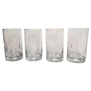 4 Carlo Moretti Signed Hand Blown Art Glass 4 3/4" Clear Pinched Tumblers Italy - Picture 1 of 14