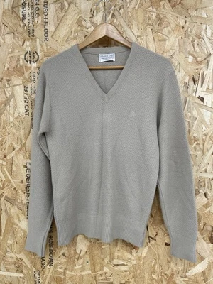 Suéter de Colección Christian Dior Cuello en V Crema Tostado Texturizado Tejido Logo Para Mujer Talla M Foto 1 de 4