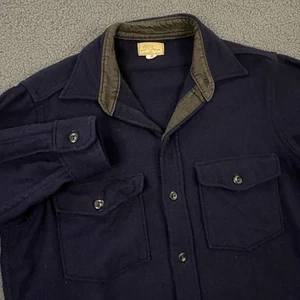 VTG 60s 70s L.L. Bean Shirt Mens size 15 Wool Double Flap Pocket Script Label - Picture 1 of 9