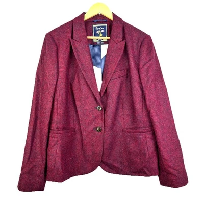 Chaqueta Blazer Boden British Tweed by Moon Mezcla Lana Para Mujer Talla 16R Rojo/Azul Foto 1 de 4