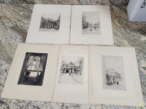 (5) Chevalier Jackson Print Lot Etchings/prints #2 Signed Rare - Picture 1 of 14