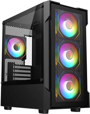 Neo Black PC Tower Gaming PC i5 GT730/710 2GB Win11 Pro SSD+HDD UK Free Ship - Image 1 of 4