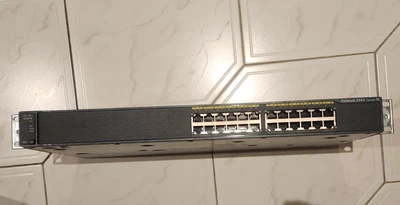 CISCO WS-C2960-24-S 24-PORT MANAGED SWITCH with mounting Brackets - Image 1 of 4