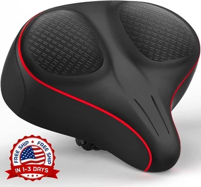 Sillín de bicicleta extragrande - Sillín cómodo, ajuste universal (Roja) NOVO EUA - Imagem 1 de 4