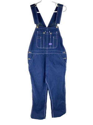 Big Smith Carpenter Bib Overalls Men’s Size 36x32 Vtg Denim Straight Leg Work - Image 1 of 4