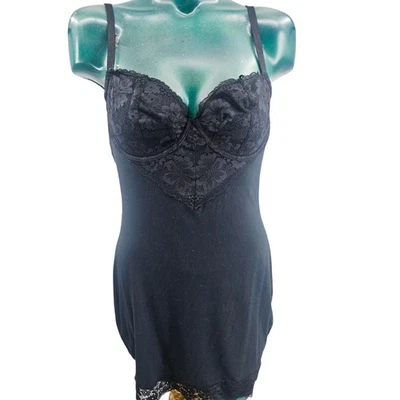  Vestido Victoria's Secret Modal y Encaje Mini Sin Mangas Negro Pequeño Para Mujer Talla L 3698 Foto 1 de 4