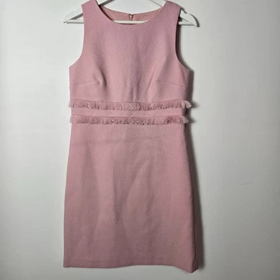 Vestido Vaina Eliza J Talla 4 Rosa Rubor Flecos Sin Mangas Tweed Forrado Barbie Foto 1 de 4