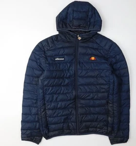 Ellesse Men's Blue Puffer Jacket L Hooded Zip Casual - Picture 1 of 12